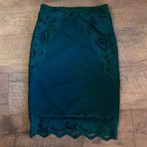 H&M Green Lace Skirt